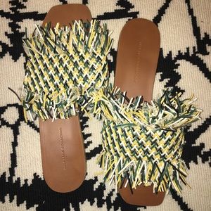 Zara woven slides